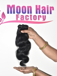 Extensiones de Cabello Humano Remy Ondulado Negro con Textura Curva S Fluida y Volumen Completo, Tejido a Máquina, Inspirado en el Cabello de Templos Indios - Product Image 5