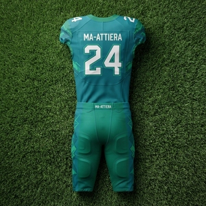 Custom Green American Football Uniform <b>Padded</b> Jersey <b>Pants</b> Set Team Sports Apparel - Product Image 6
