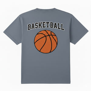 Camiseta Personalizada para Hombre, 100% Algodón Lavado, de Corte Ajustado, Manga Corta, Transpirable y que Absorbe la Humedad, con Bordado de Baloncesto - Product Image 2