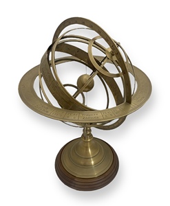 Globo Terráqueo Decorativo de Lujo con Anillos Zodiacales, Esfera Celestial de Latón Antiguo para Decoración de Mesa de Oficina - Product Image 2