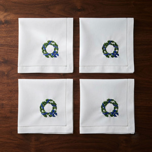 Servilletas de Tela Personalizadas Bordadas con Corona Navideña, Servilletas de Algodón con Dobladillo para Cena, Hogar, Hotel, Festividades, Bodas - Product Image 3