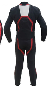 <b>Red</b> White Black Leather Motorcycle Racing <b>Suit</b> Full Sleeve Unisex Windproof Breathable Color Blocked All Seasons - Product Image 6