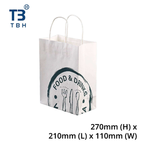 Sac en papier torsadé de qualité supérieure, 270x210x110mm, idéal pour les commerçants, les vendeurs et l'emballage. - Product Image 1