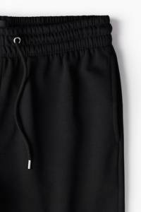 Pantalon de jogging décontracté pour homme en toile noire légère et de haute qualité, coupe oversize, séchage rapide, taille élastique, bas de pantalon côtelé - Product Image 6