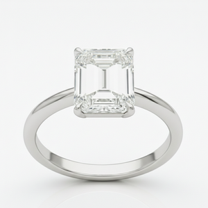 Anillo de Compromiso de Oro Blanco de 9kt con Diamante Cultivado en Laboratorio, Corte Esmeralda, Solitario, Certificado IGI, Anillo de Boda Moderno, Chapado en Oro, 1-5 CT - Product Image 5