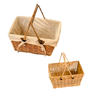 Eco-Friendly Wicker RATTAN <b>Storage</b> <b>Basket</b> Frame Liner Metal Support Multifunction <b>Soft</b> Cotton Liner Removable Vietnam - Product Image 1