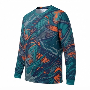 เสื้อตกปลาแขนยาวแบบยูนิเซ็กซ์ พิมพ์ลายปลาคาร์ฟด้วยเทคนิค Heat-Transfer ป้องกันแสงแดด UPF 50 ระบายอากาศได้ดี แห้งเร็ว ผลิตจากโพลีเอสเตอร์ สำหรับผู้ใหญ่ - Product Image 3