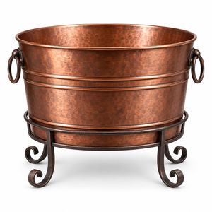 Luxury <b>Gold</b> Vintage Modern Metal Beverage Tub <b>Ice</b> <b>Bucket</b> Wrought Iron Stand Handles Portable Wine Beer Party Wedding Hotel - Product Image 5