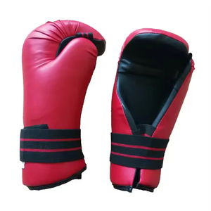 Leather Boxing Kickboxing Muay Thai Training Gloves with Adjustable <b>Wrist</b> Strap and Moisture Wicking for Closure <b>Bag</b> - Product Image 1