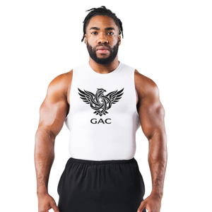 <b>Men's</b> Breathable Sleeveless Tank Top Neck Gym <b>Vest</b> Muscle Fit Training Fitness Plain <b>White</b> Casual Workout XL Daily Wear - Product Image 1