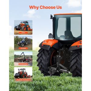 Gancio di traino a 3 punti per impieghi gravosi con attacco rapido a 2 ricevitori, adattatore per barra di traino per trattori, compatibile con trattori per impieghi gravosi - Product Image 4