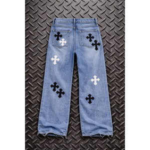 Mid Waist Straight Fit Dark Washed Denim <b>Jeans</b> Cuffed Hem Casual Youth Pants for Winter Autumn Summer Solid - Product Image 2