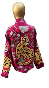 เสื้อคลุมกำมะหยี่ขายส่ง ปักลายเสือด้วยมือ ทรงหลวม แขนยาว สไตล์วินเทจ โบโฮ เอธนิค ใส่ได้ทุกฤดู - Product Image 2