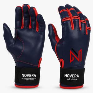 ถุงมือตีเบสบอลหนังแท้สั่งทำพิเศษจาก NOVERA INDUSTRIES แบบปิดด้วยแถบตีนตุ๊กแก สำหรับมือขวา/ซ้าย คุณภาพสูง แห้งเร็ว - Product Image 3