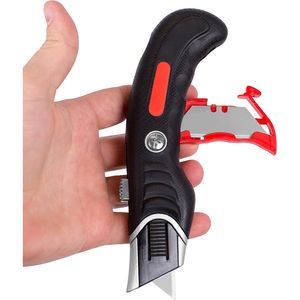 Set di coltelli ergonomici multiuso con taglierino retrattile e impugnatura in gomma per tagliare cartone, moquette e plastica - Product Image 2