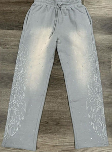 Pantalones Deportivos de Felpa Gruesa para Hombre, con Estampado Digital de Flores, Ecológicos, Lavados con Piedras, con Cierre de Cordón Ajustable - Product Image 5