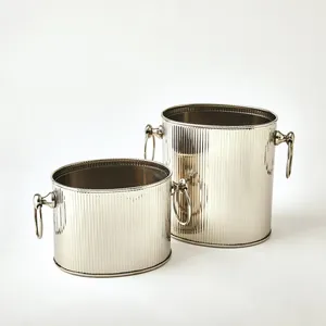 Zahid Exports - Cubitera Contemporánea de Aluminio Chapado en Oro, Ecológica, Hecha a Mano, Decoración Navideña de Lujo, Estilo Elegante para Eventos - Product Image 2