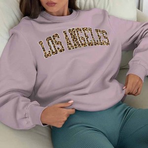 Miami Custom <b>Mock</b> <b>Neck</b> Sweatshirt Polka Dot Chenille Letter College Clothing - Product Image 2