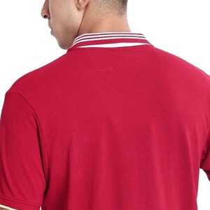 เสื้อโปโลผู้ชายแขนสั้นสีแดง ผ้าฝ้าย สีพื้น ลำลอง ระบายอากาศได้ดี ทรงปกติ - Product Image 5