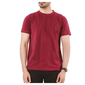 T-shirt uni pour homme en gros, séchage rapide, col rond, tissu texturé, décontracté, été, qualité supérieure, basique, logo personnalisé - Product Image 1