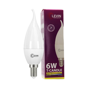 Levin เยอรมนี6W E14นำหางเทียน3000K อบอุ่นสีขาว85 lm/w หรี่แสงไม่ได้แพ็ครับประกัน2ปี1" - Product Image 1