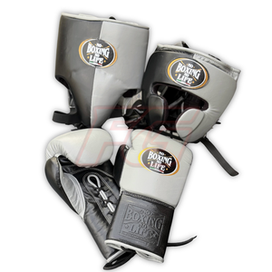 No Boxing No Life Ensemble de boxe en cuir de vachette Gants d'entraînement et de sparring à lacets et auto-agrippants Logo personnalisé Respirant Équipement unisexe - Product Image 2