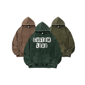 Sudadera con Capucha Vintage Desgastada con Lavado Ácido y Estampado DTG Personalizado con Pedrería, Estilo Urbano - Product Image 1