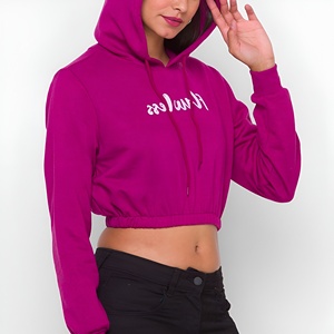 Hoodie court pour femme, couleur personnalisée, vente en ligne, style streetwear, couleur unie, marque Pure Color - Product Image 5