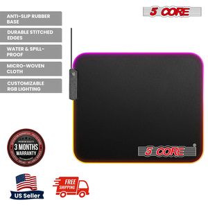 Alfombrilla de Ratón para Juegos RGB Personalizada con 12 Modos de Luz, Superficie de Microfibra Impermeable y Base de Goma - Product Image 4