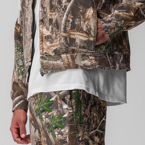 Ensemble survêtement en coton respirant avec logo personnalisé OEM, imprimé camouflage Real Tree par sublimation, sweat à capuche zippé et pantalon de survêtement surdimensionné pour l'hiver - Product Image 6