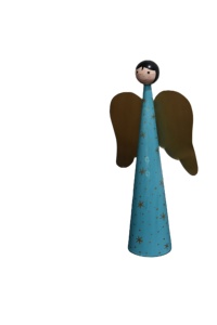 Modern <b>Rustic</b> Standing Angel Pair Freestanding Wood Guardian Angel Duo with Metal Handicraft for Hanging - Product Image 5