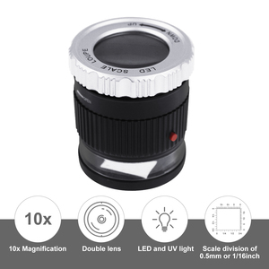Loupe à échelle 10x avec éclairage LED et UV pour bijoutier, gemmes - Product Image 2