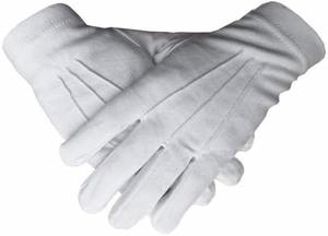 Gants de cérémonie maçonniques 100% coton, compas carré et G - Bleu 100% SATISFACTION CLIENTE - Product Image 5