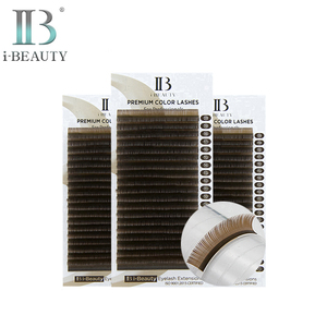 ขนตาปลอม I-Beauty Eyelash Extension-Ib วัสดุ PBT พรีเมียม สีสันสดใส (สีน้ำตาล) ขนตาแบบเส้นต่อเส้น คุณภาพสูงจากเกาหลีใต้ - Product Image 1