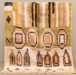 Tapis en laine Design de couleur jaune à fleurs pures, style marocain, noué à la main - Product Image 5