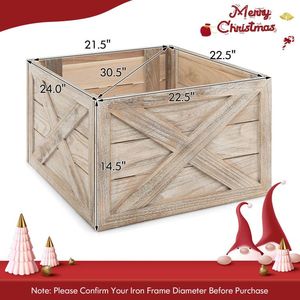 Supporto per Albero di Natale in Legno da 24 Pollici con Chiusura a Strappo e Accessori - Product Image 4