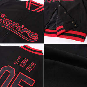 Chaqueta Varsity Personalizada para Hombre, Económica y al por Mayor, Transpirable, de Algodón, Estilo Universitario, con Ribete de Punto y Logotipo Frontal, OEM ODM - Product Image 2