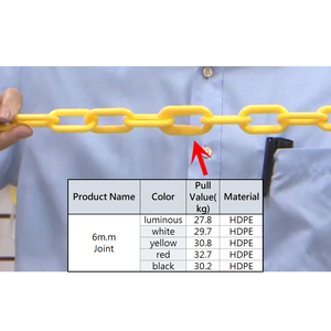 Vente chaude jaune HDPE/PP chaîne à maillons simples 6mm chaînes accrochées forme plate modèle 306 pour l'industrie du commerce de détail - Product Image 3