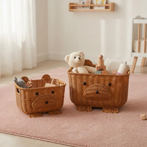 Panier de rangement en osier en forme d'ours de haute qualité, fait main, pour jouets d'enfants, organisateur en rotin pour la décoration de la chambre d'enfant, article amusant, vente en gros - Product Image 2