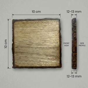 Rustic Wooden Drink <b>Coaster</b> Square Bark Edge Coffee Shop <b>Table</b> <b>Coaster</b> Natural Wood Beverage Mat - Product Image 2