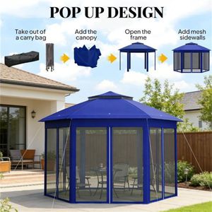 ศาลาพักผ่อนกลางแจ้งและศาลาทรงหกเหลี่ยมพร้อมหลังคาบังแดดเพื่อการพักผ่อนและความสบายที่ดียิ่งขึ้น - Product Image 2