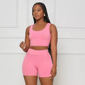 Ensemble 2 pièces personnalisé pour femme : Sweat-shirt brodé, T-shirts d'été, Shorts, Vêtements de détente, Tenue de sport en modal - Product Image 4