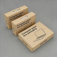 Boîtes d'emballage pour ordinateur portable en carton ondulé biodégradable à fermeture magnétique, découpe personnalisée, robustes, avec logo personnalisé