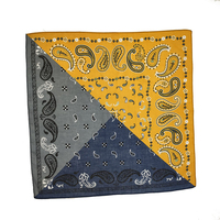 Bandanas en toile de coton respirante personnalisées en gros, 22 pouces, motif Paisley imprimé, couleur unie, bandeau carré, fournisseur en gros