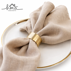 Handcrafted Brass Mosaic Napkin Ring Set Elegant <b>Table</b> Setting Holder Decorative Dining Napkin Accessory for Wedding - Product Image 5