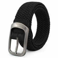 Venta al por mayor personalizado tejido Web cinturón Unisex algodón tela Golf cinturón ajustable mujeres hombres estiramiento elástico trenzado cinturón
