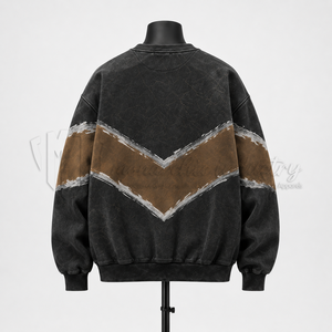Men’s <b>Vintage</b> Acid Wash Crewneck <b>Sweatshirt</b> Custom Oversized Streetwear Pullover OEM Manufacturer - Product Image 2