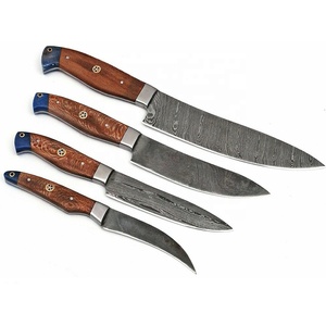 Custom 4PCS Hand Forged Damascus Fillet <b>Knife</b> Set Professional Fish Fillet <b>Boning</b> Slicing <b>Knives</b> Wooden <b>Handle</b> OEM ODM Wholesale - Product Image 3