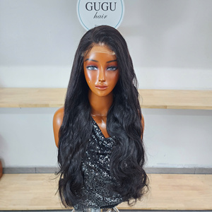 Pelucas de cabello humano Remy sin pegamento con encaje frontal, rizadas y afro, estilo Birmano, para cortar y adaptar, para mujeres negras. - Product Image 1