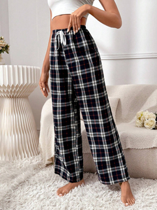 Wholesale Unisex <b>Pajamas</b> Flannel Trousers Boys Sleep Pants Plaid Soft Checked Flannel <b>men's</b> PANTS - Product Image 4
